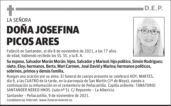 DOÑA JOSEFINA PICOS ARES