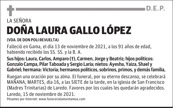 DOÑA LAURA GALLO LÓPEZ