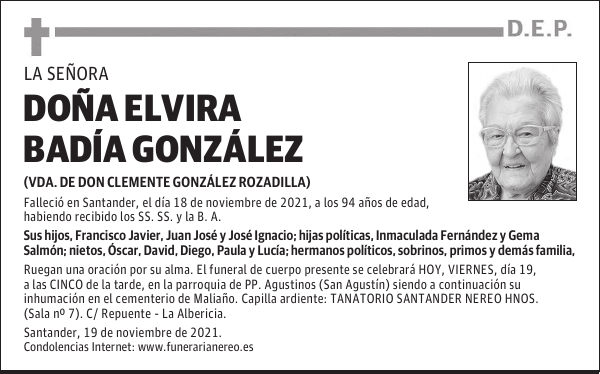 DOÑA ELVIRA BADÍA GONZÁLEZ