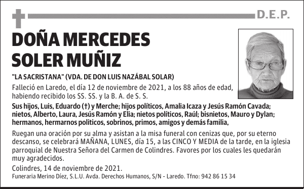 DOÑA MERCEDES SOLER MUÑIZ