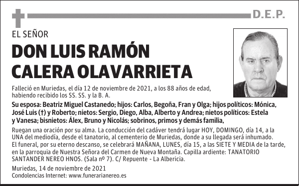DON LUIS RAMÓN CALERA OLAVARRIETA