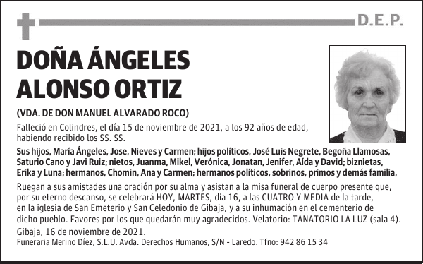 DOÑA ÁNGELES ALONSO ORTIZ