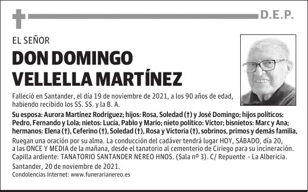 DON DOMINGO VELLELLA MARTÍNEZ