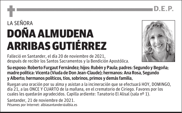 DOÑA ALMUDENA ARRIBAS GUTIÉRREZ