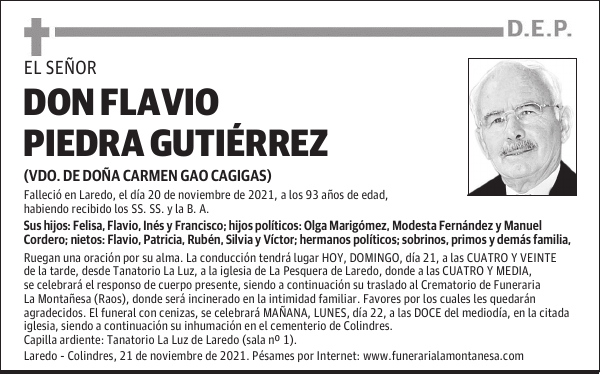 DON FLAVIO PIEDRA GUTIÉRREZ