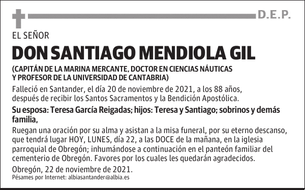 DON SANTIAGO MENDIOLA GIL