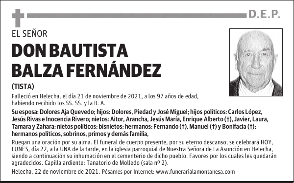 DON BAUTISTA BALZA FERNÁNDEZ