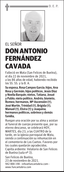 DON ANTONIO FERNÁNDEZ CAVADA