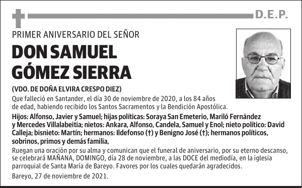 DON SAMUEL GÓMEZ SIERRA