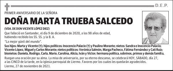 DOÑA MARTA TRUEBA SALCEDO