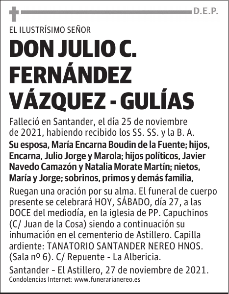 DON JULIO C. FERNÁNDEZ VÁZQUEZ - GULÍAS