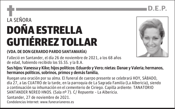 DOÑA ESTRELLA GUTIÉRREZ TOLLAR