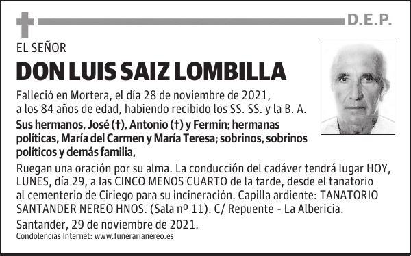 DON LUIS SAIZ LOMBILLA