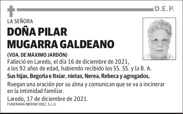 DOÑA PILAR MUGARRA GALDEANO