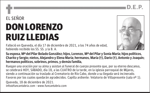 DON LORENZO RUIZ LLEDIAS