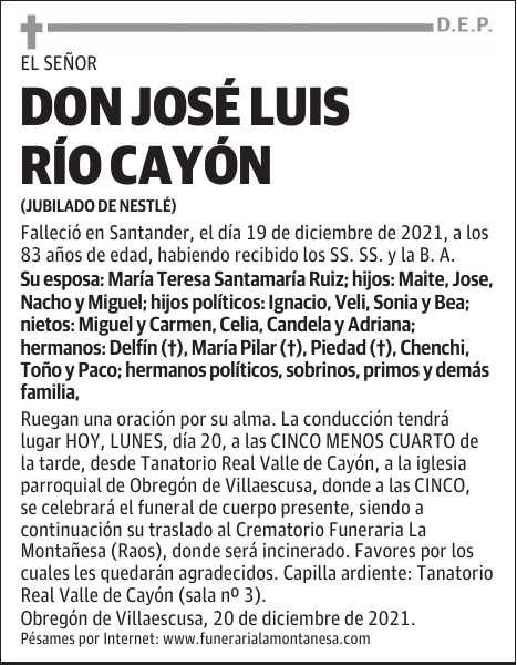 DON JOSÉ LUIS RÍO CAYÓN