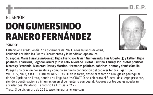DON GUMERSINDO RANERO FERNÁNDEZ