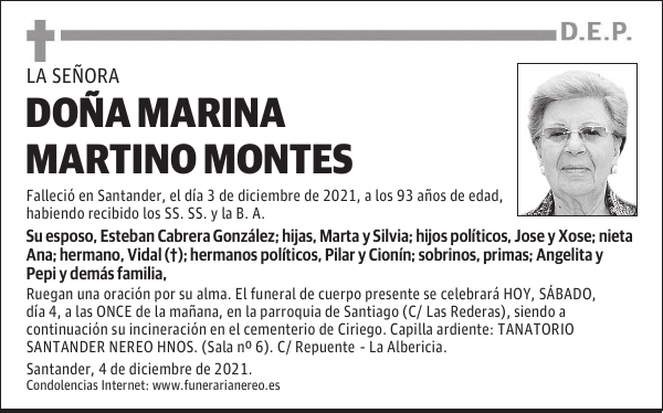 DOÑA MARINA MARTINO MONTES