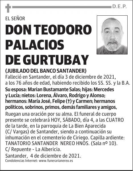 DON TEODORO PALACIOS DE GURTUBAY