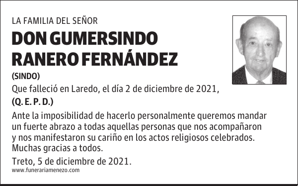 DON GUMERSINDO RANERO FERNÁNDEZ