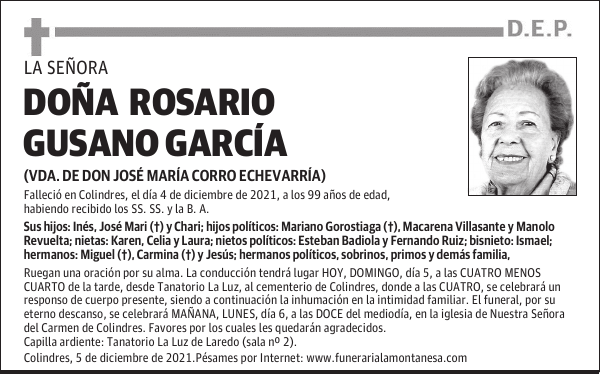 DOÑA ROSARIO GUSANO GARCÍA