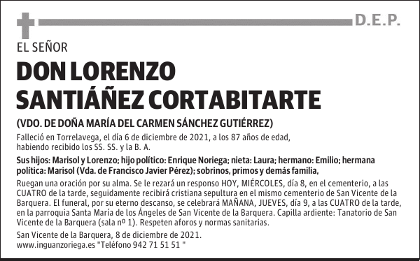 DON LORENZO SANTIÁÑEZ CORTABITARTE