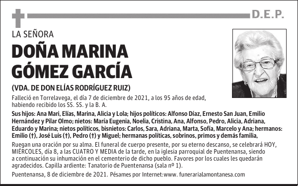 DOÑA MARINA GÓMEZ GARCÍA