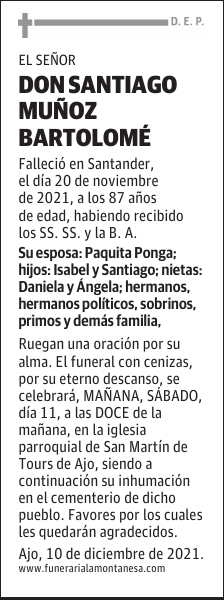 DON SANTIAGO MUÑOZ BARTOLOMÉ