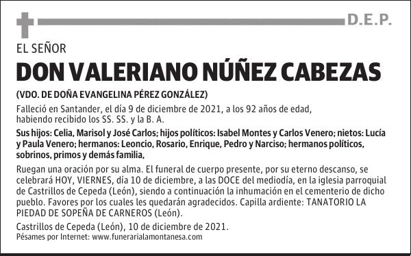 DON VALERIANO NÚÑEZ CABEZAS