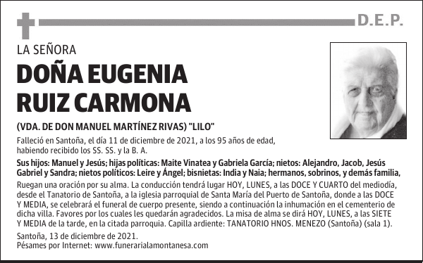 DOÑA EUGENIA RUIZ CARMONA