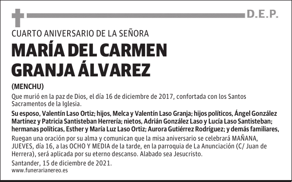 MARÍA DEL CARMEN GRANJA ÁLVAREZ