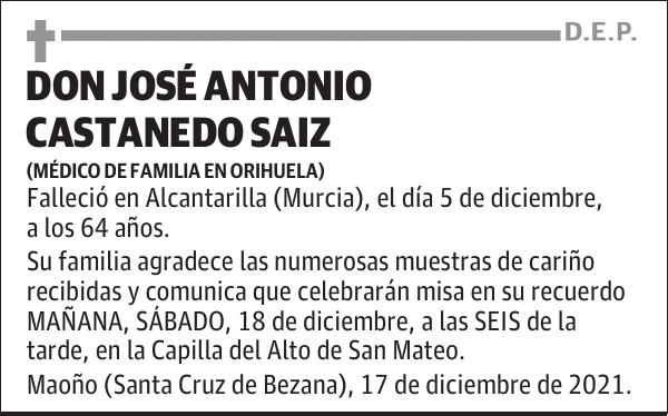 DON JOSÉ ANTONIO CASTANEDO SAIZ