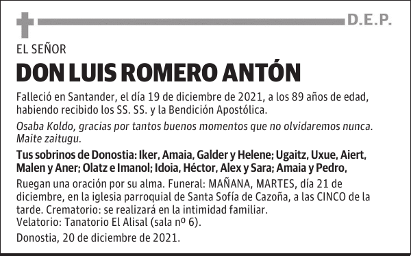 DON LUIS ROMERO ANTÓN