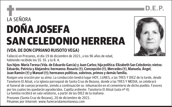 DOÑA JOSEFA SAN CELEDONIO HERRERA