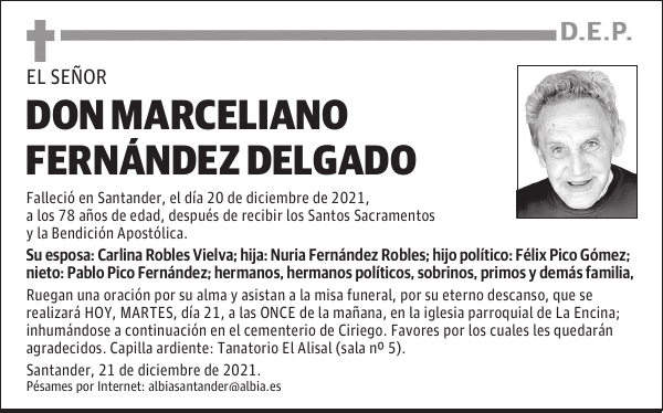 DON MARCELIANO FERNÁNDEZ DELGADO