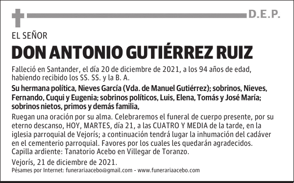 DON ANTONIO GUTIÉRREZ RUIZ