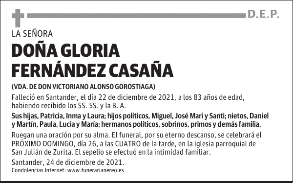 DOÑA GLORIA FERNÁNDEZ CASAÑA