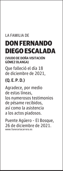 DON FERNANDO DIEGO ESCALADA