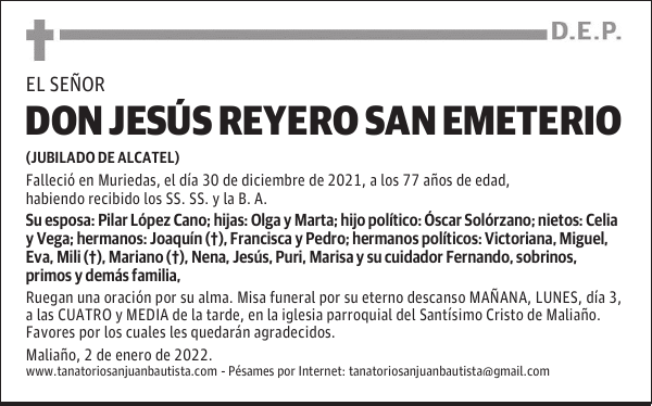 DON JESÚS REYERO SAN EMETERIO