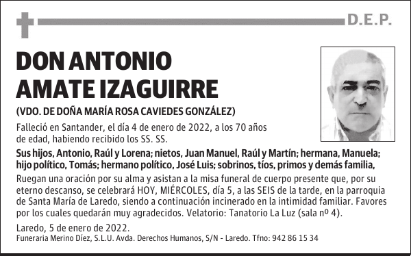 DON ANTONIO AMATE IZAGUIRRE