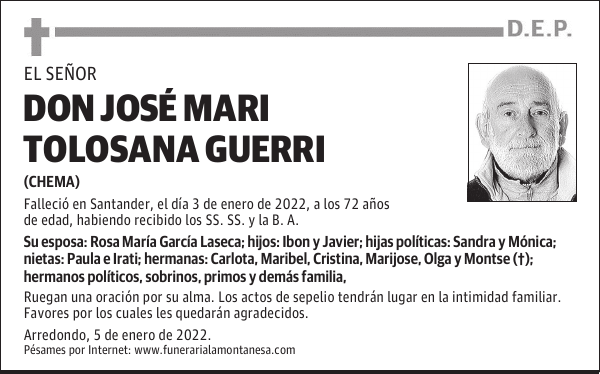 DON JOSÉ MARI TOLOSANA GUERRI