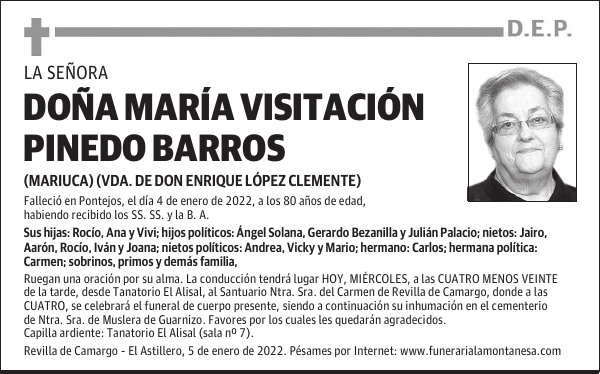 DOÑA MARÍA VISITACIÓN PINEDO BARROS