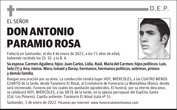 DON ANTONIO PARAMIO ROSA
