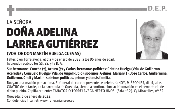 DOÑA ADELINA LARREA GUTIÉRREZ