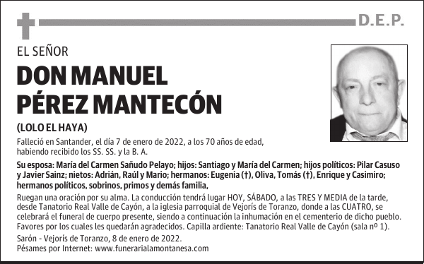 DON MANUEL PÉREZ MANTECÓN