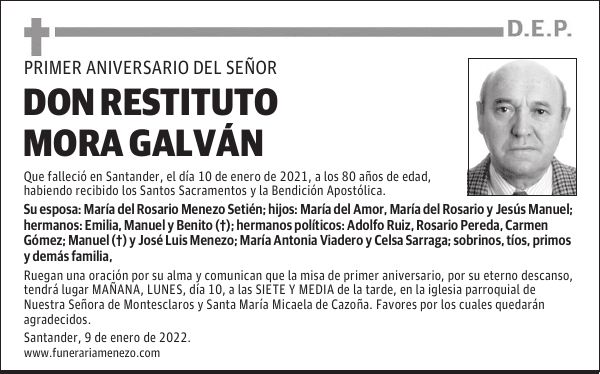 DON RESTITUTO MORA GALVÁN