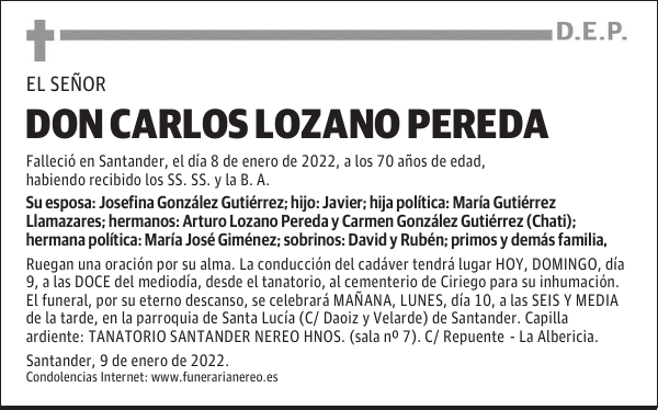 DON CARLOS LOZANO PEREDA