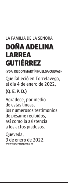 DOÑA ADELINA LARREA GUTIÉRREZ