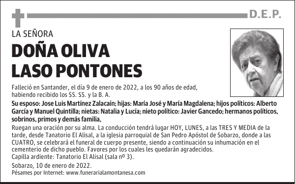 DOÑA OLIVA LASO PONTONES