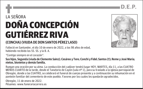 DOÑA CONCEPCIÓN GUTIÉRREZ RIVA